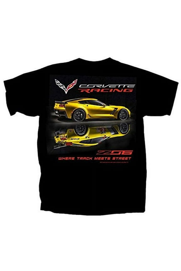 Men's Corvette C7 Z06 Track Meets Street T-Shirt, XX-Large, Black