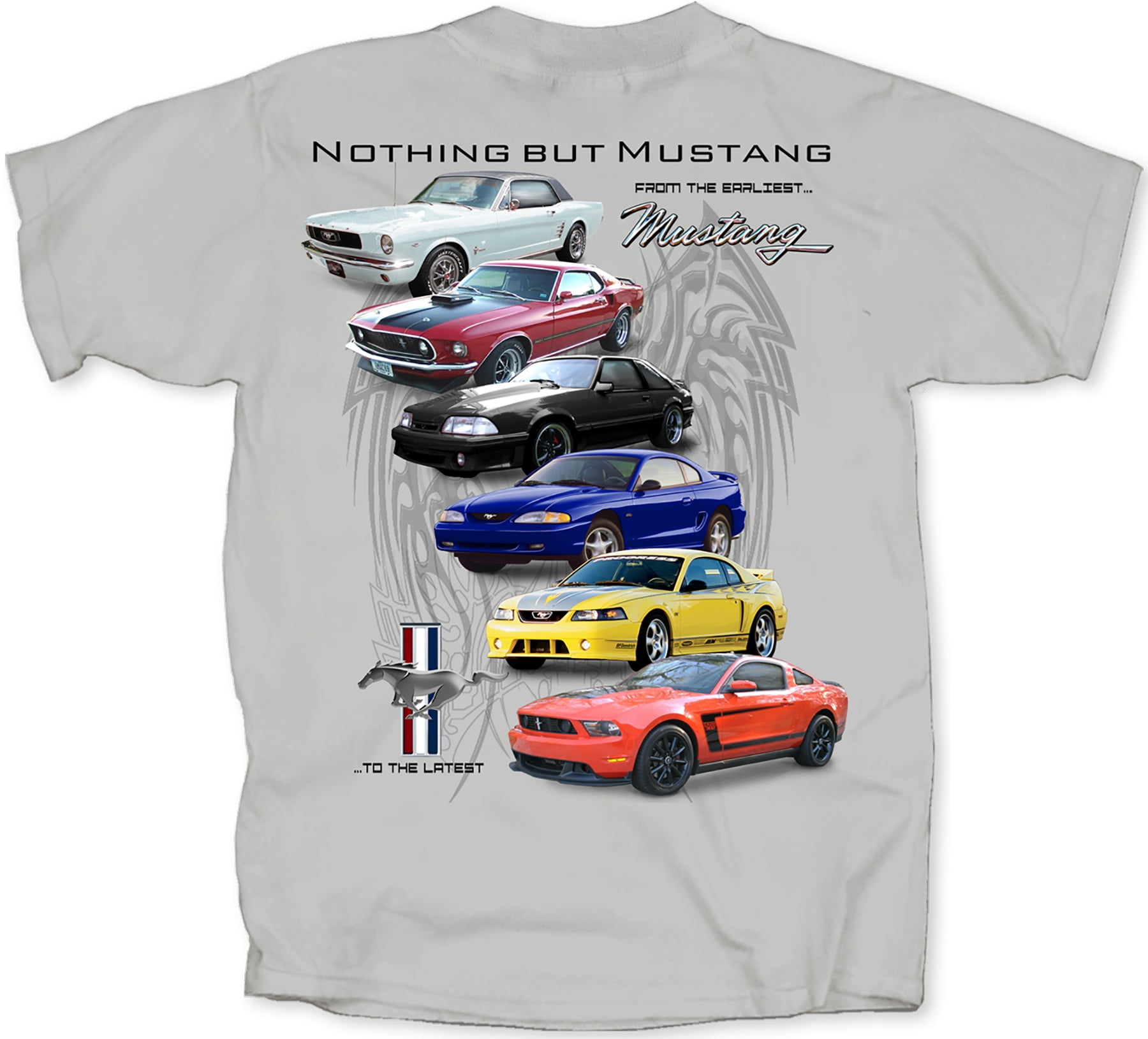 Joe Blow Unisex Nothing But Mustangs S/S Tee, Adult, Ice Grey, L