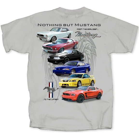 Joe Blow Unisex Nothing But Mustangs S/S Tee, Adult, Ice Grey, L