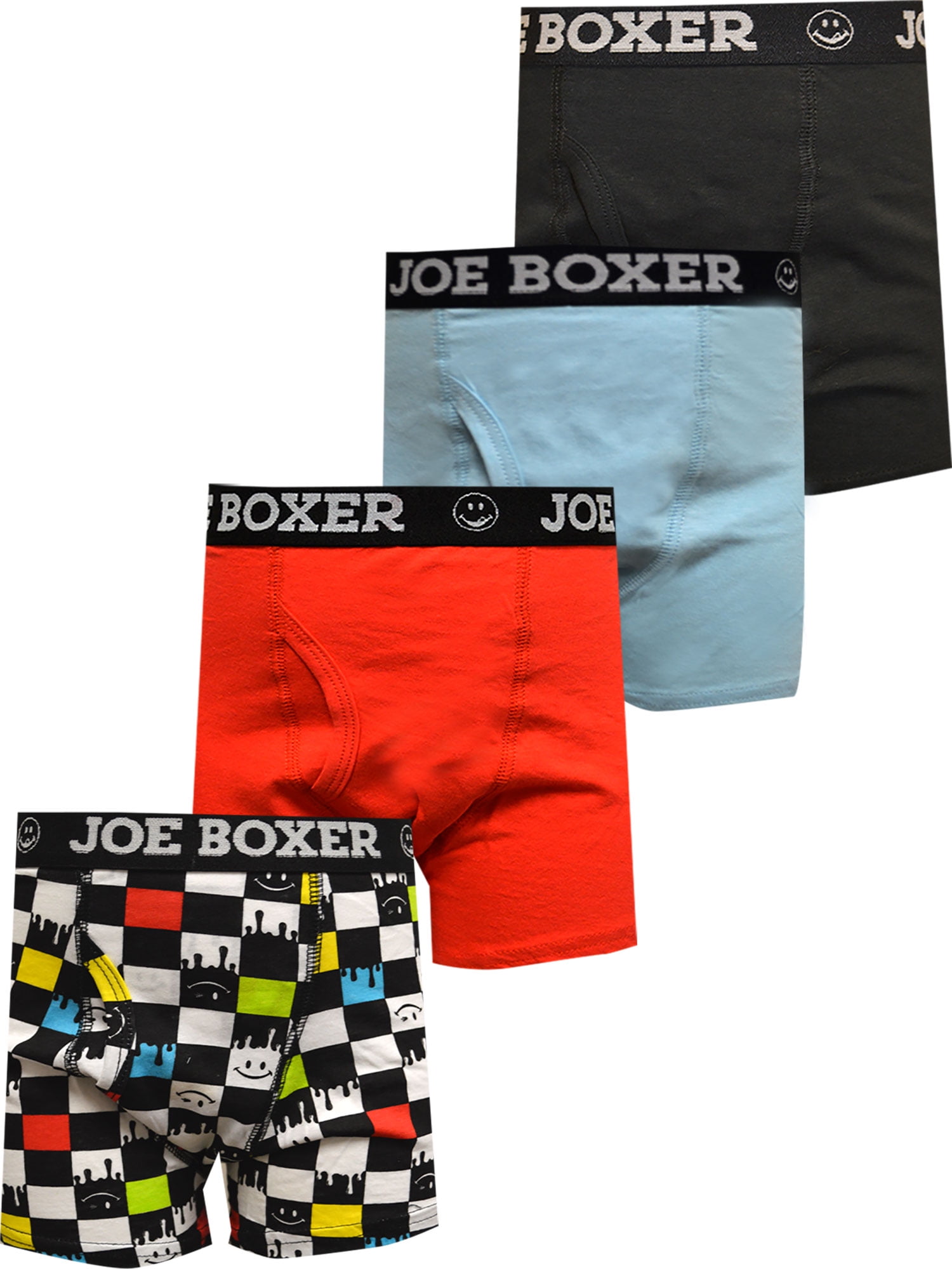 Joe Boxer Boys Joe Boxer Kids Checkerboard Melting Licky Cotton 4 Pack