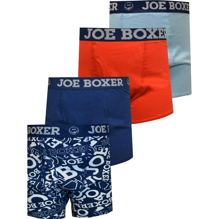 Joe Boxer Boys Joe Boxer Kids Logo Cotton 4 Pack Boxer Briefs (6-8)