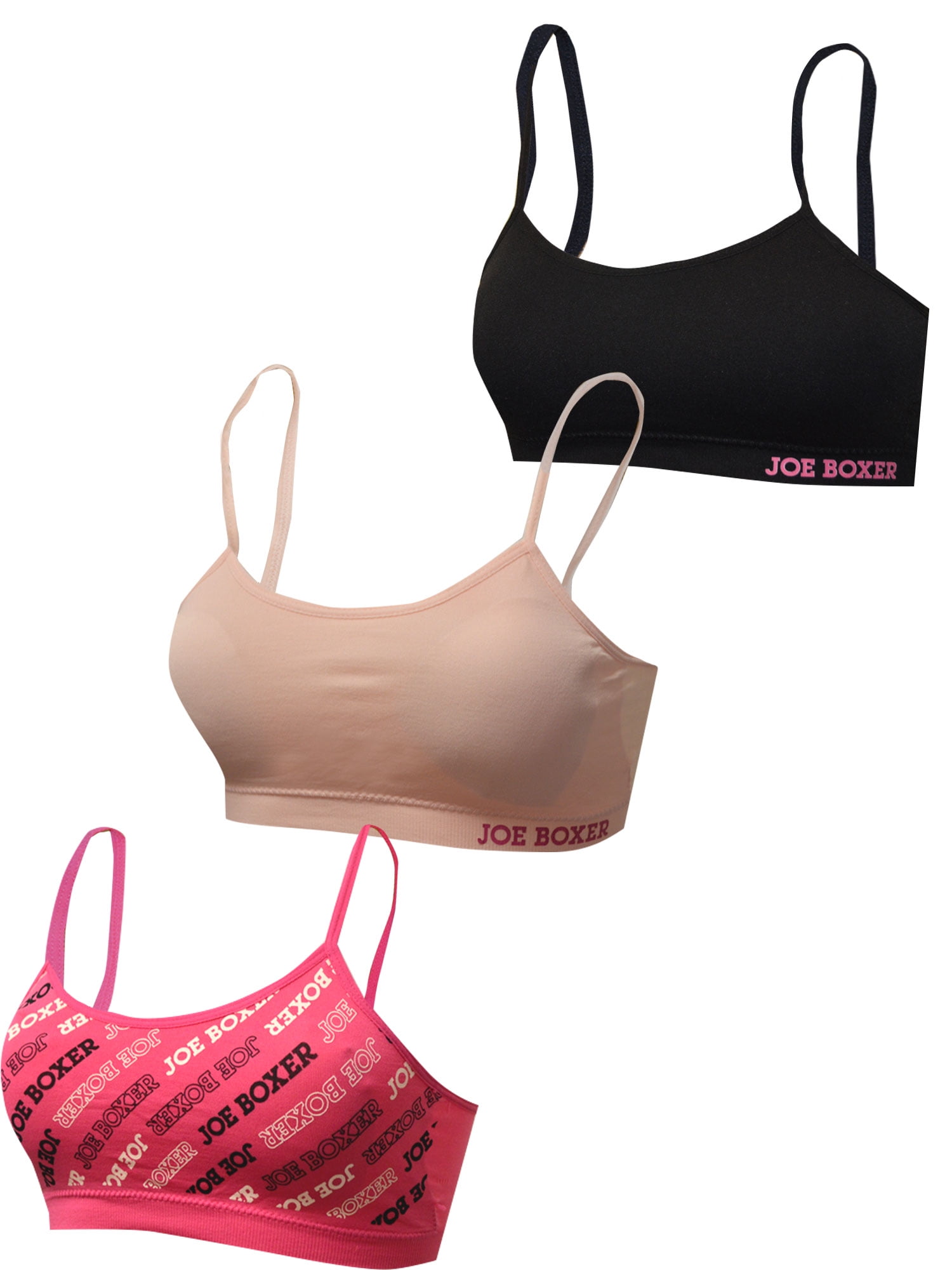 Joe Boxer Girls 3-Pack Bra Pink Pack