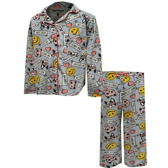 Joe Boxer Girls Joe Boxer Loungewear Cats and Dogs Girls Flannel Pajama (6/8)