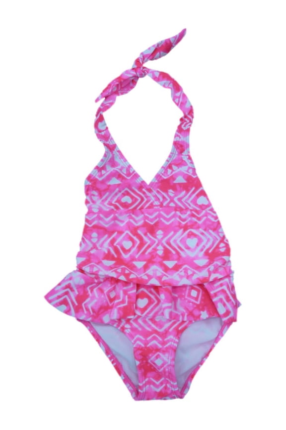 Girls Pink White Aztec Swimming Suit Swim Halter Bathing Suit 1 PC 5