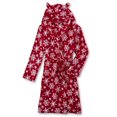 thumbnail image 1 of Joe Boxer Girls' Plush Fleece Snowflake Hooded Robe Pajamas (XS (4/5)), 1 of 2