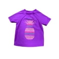 thumbnail image 1 of Joe Boxer Girls Purple Pineapple Rash Guard Swimming Suit Bathing Suit Top XS, 1 of 1