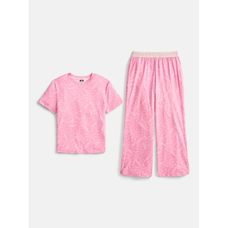 Joe Boxer Girls Crewneck Top and Pants Pajama Set, 2-Piece, Sizes S-XXL