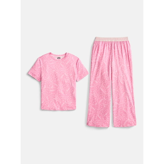 Joe Boxer Girls Crewneck Top and Pants Pajama Set, 2-Piece, Sizes S-XXL