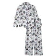 thumbnail image 1 of Joe Boxer Girls White Flannel Sleepwear Set Mustache Pug Pajamas Cheerio XS 4/5, 1 of 2