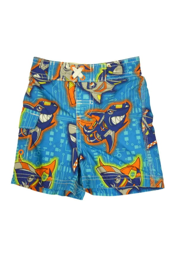 Infant & Toddler Boys Blue Shark Swim Trunks Board Shorts 2T