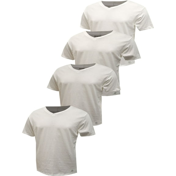 Joe Boxer Mens Joe Boxer 4 Pack White V- Neck Undershirts (Small)