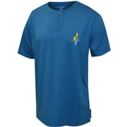 Joe Boxer Mens Joe Boxer Loungewear Geo Licky Blue Short Sleeve Henley Large