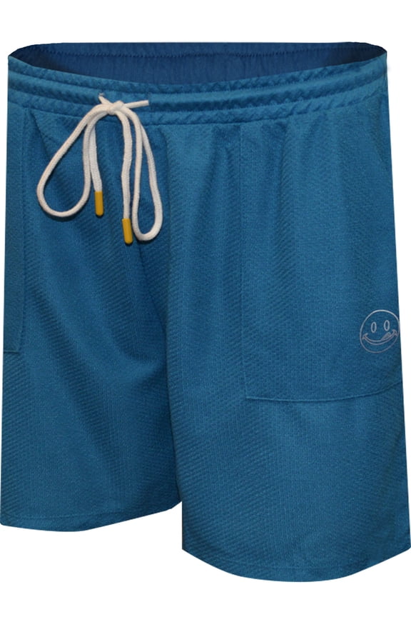 Mens Joe Boxer Loungewear Mini Licky Blue Waffle Thermal Loungeshort (Medium)