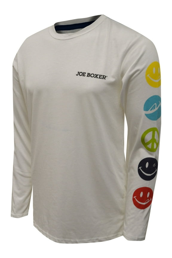 Mens Joe Boxer Loungewear White Licky Icons Long Sleeve Tee (Small)