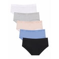thumbnail image 1 of Joe Boxer Women's Cotton Spandex Hipster Panty Underwear with Iconic Smiley Face Logo Print, 5-pack, Sizes S- XXXL, 1 of 11