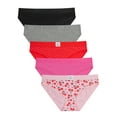 thumbnail image 1 of Joe Boxer Women's Cotton Valentine's Day Giftable Bikini Panty Set, 5-pack, Sizes XS to 3X, 1 of 12