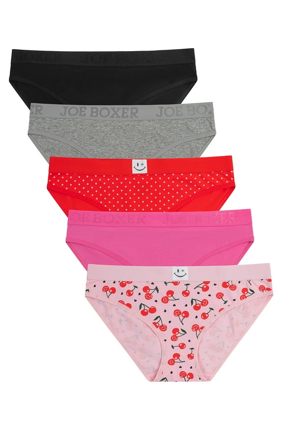 Women's Cotton Valentine's Day Giftable Bikini Panty Set, 5-pack, Sizes XS to 3X