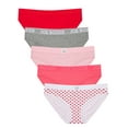 thumbnail image 1 of Joe Boxer Women's Cotton Valentine's Day Giftable Bikini Panty Set, 5-pack, Sizes XS to 3X, 1 of 12