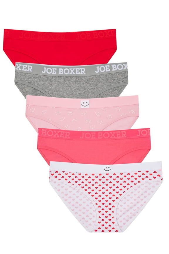 Women's Cotton Valentine's Day Giftable Bikini Panty Set, 5-pack, Sizes XS to 3X
