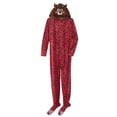 thumbnail image 1 of Joe Boxer Womens Pink Fleece Reindeer Footie Pajama Hooded Blanket Sleeper Med, 1 of 1