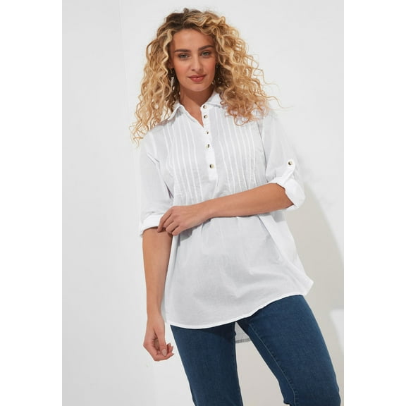 Joe Browns Women's Plus Size Cotton Pintuck Tunic