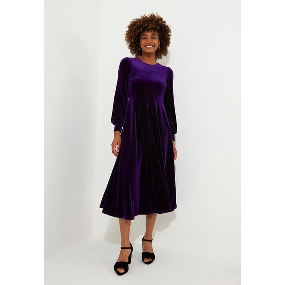 Joe Browns Women's Plus Size Crew Neck Velvet Midi Dress