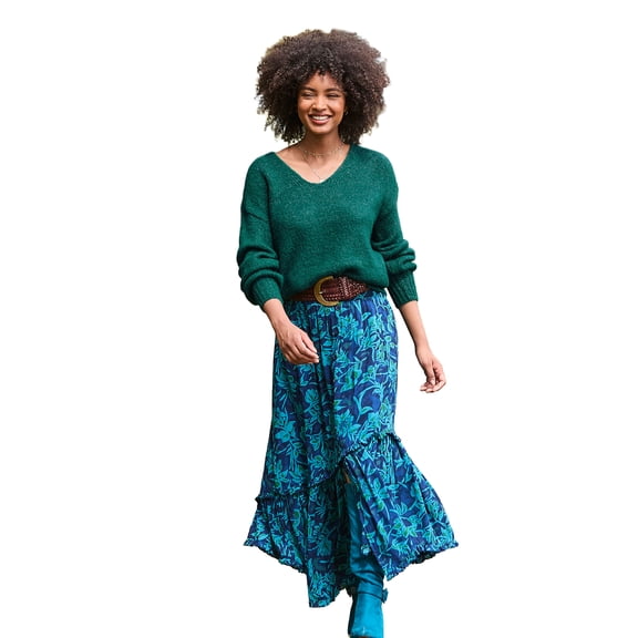 Joe Browns Women's Plus Size Crinkle Ruffle Maxi Skirt