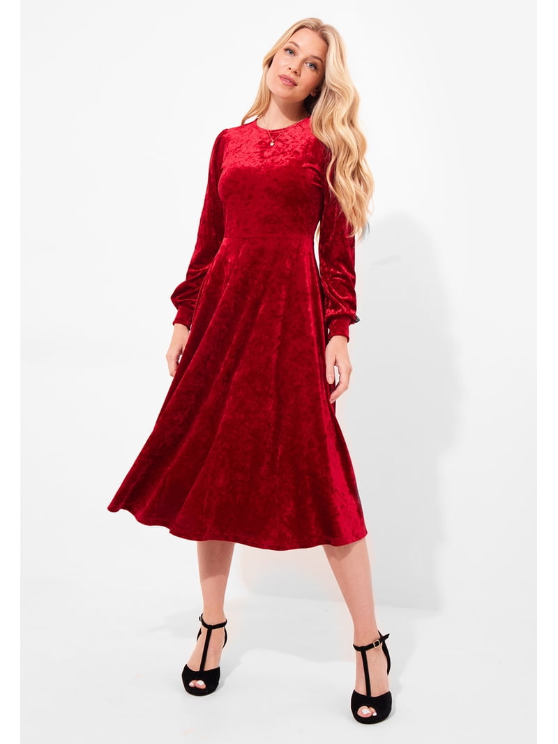 joe browns red dress fitted lace wedding dress Joe Browns WE881 Red Valencia Velour Dress Experience Boutique