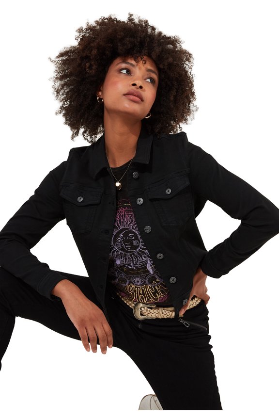 Women's Plus Size Essential Stretch Denim Jacket