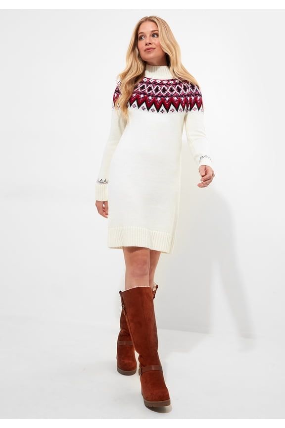 Women's Plus Size Fairisle Sweater Dress