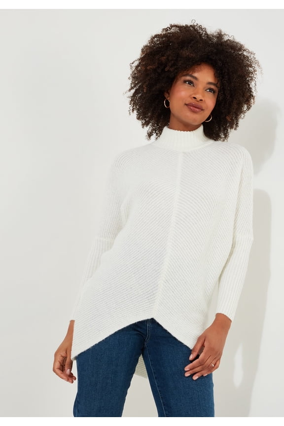 Women's Plus Size Mockneck Rib Sweater