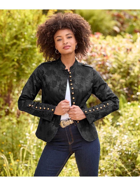 Women's Plus Size Refined Military Jacket