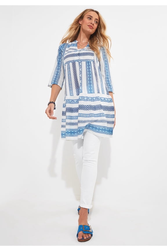 Women's Plus Size Ruffle Hem Cotton Tunic