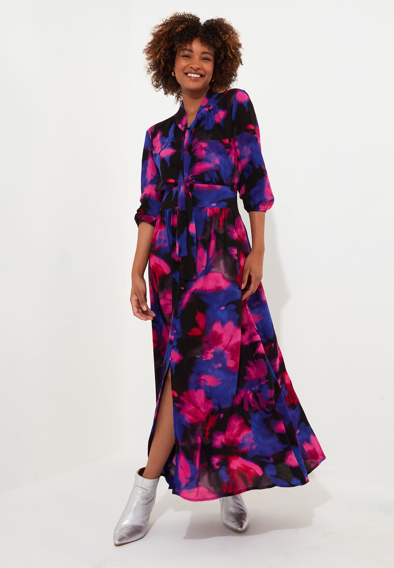 bodycon dark blue dress Final Sale Plus Size Deep Faux Wrap Long Sleeve Bandage with Gold Buttons in Royal Party Pic Color Wedding Guest Shades of Size:M - MADE-TO-ORDER bestseller-2