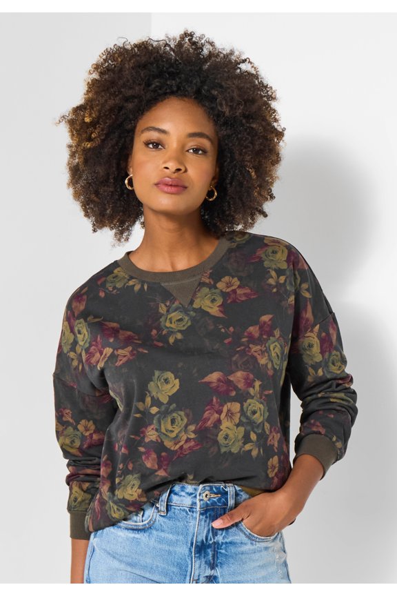 Women's Plus Size Weekend Crew Neck Pullover