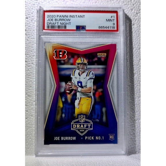 Joe Burrow 2020 Panini NFL Draft Night #1 Football Card 1 of 8156 PSA 9 MINT