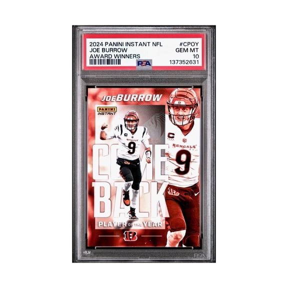 Joe Burrow 2024 Panini NFL AP Comeback Player of the Year Bengals PSA 10 Gem