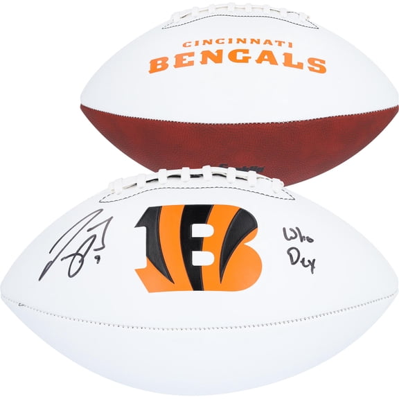 Joe Burrow Cincinnati Bengals Autographed Franklin White Panel Football with "Who Dey" Inscription - Fanatics Authentic Certified
