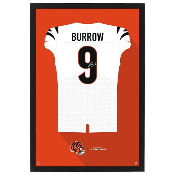 Joe Burrow Cincinnati Bengals Away Jersey Framed Art Print
