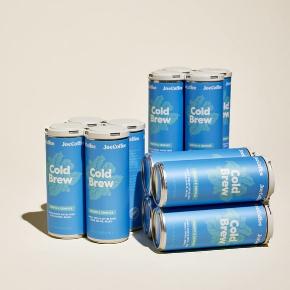 Joe Coffee Company (NYC Roaster) Black Cold Brew Ready to Drink Coffee Cans (Pack of 12), RFA Certified, Kosher, Climate Friendly, Specialty Coffee