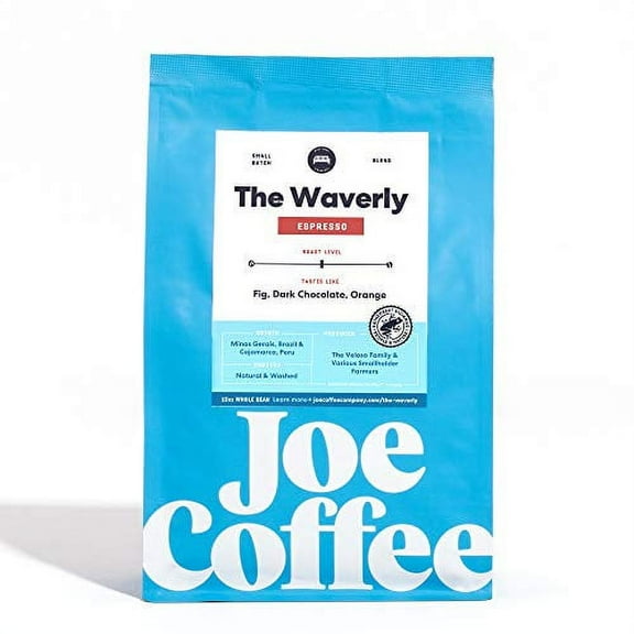 Joe Coffee ‘The Waverly’ House Espresso Blend, RFA Certified Whole Beans from Mexico/Colombia, 12 oz Bag, Small-Batch Specialty Roaster in NYC, Perfect for Drip, French Press, Pour Over, or Espres