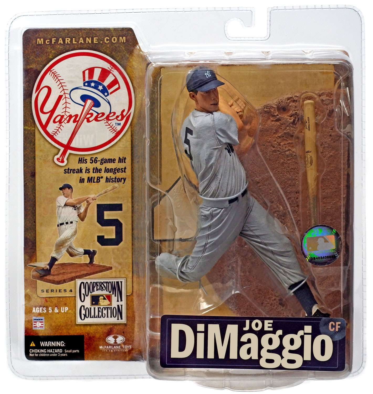 セール！マクファーレン MLB クーパーズタウン/ジョー・ディマジオ/ヤンキース Joe DiMaggio Action Figure Gray Uniform MLB New York Yankees