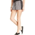 thumbnail image 1 of Joe & Elle Womens Printed Lace-trim Casual Mini Shorts, Black, Juniors, Small, 1 of 2
