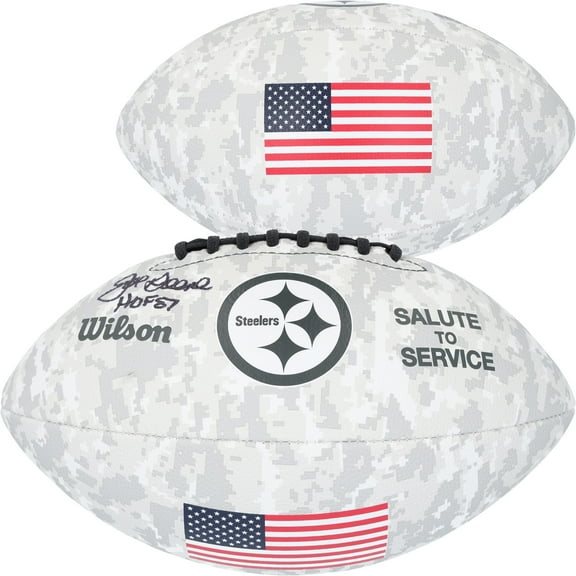 Joe Greene Pittsburgh Steelers Autographed 2024 Salute To Service Wilson Football with "HOF 87" Inscription - Fanatics Authentic Certified