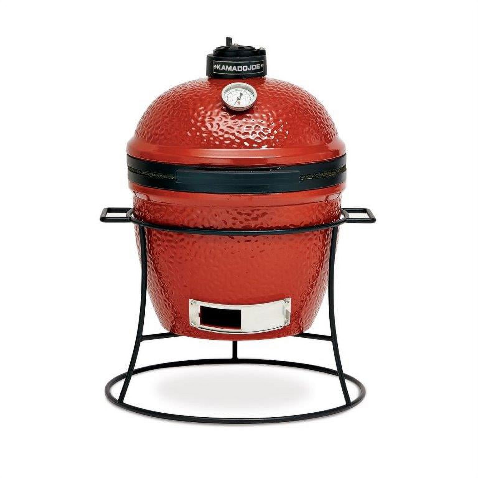 Joe Jr. 13.5 in. Portable Charcoal Grill in Red with Cast Iron Cart, Heat Deflectors and Ash Tool - image 1 of 11