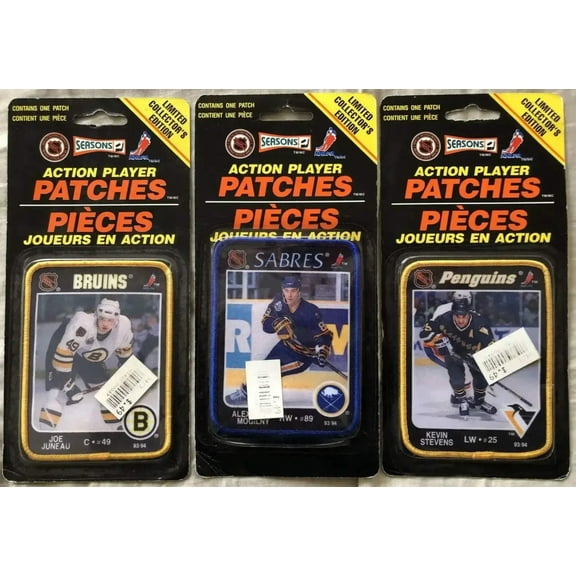 Joe Juneau Alexander Mogilny Kevin Stevens 1993-94 Seasons NHL hockey photo Patch Lot