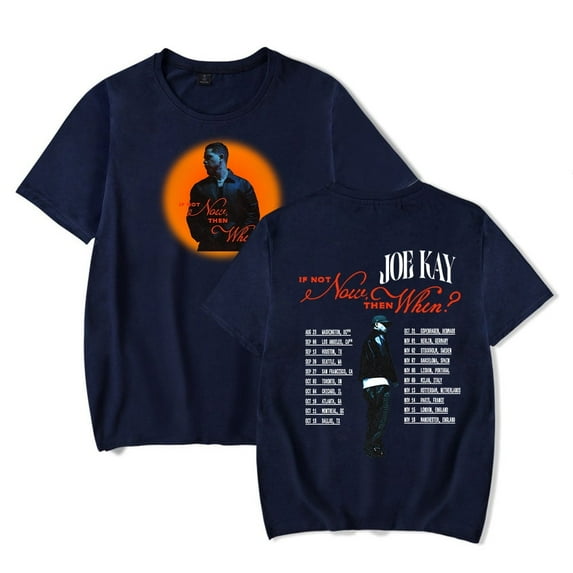 Joe Kay If Not Now Then When Tour Cotton T-Shirt Unisex Round Neck Short Sleeve Casual Minimalist