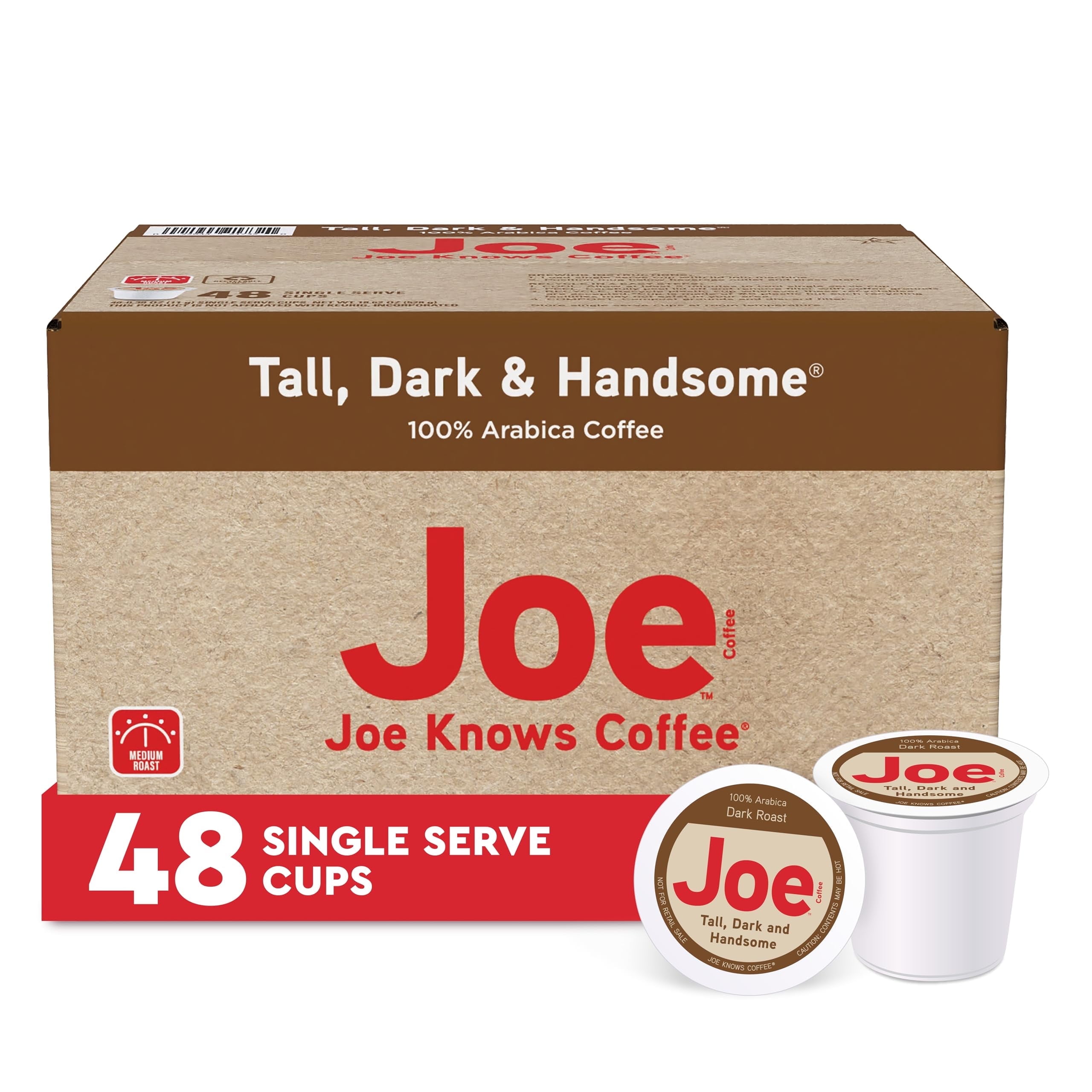 Walmart Deal of Joe Knows Coffee, Tall Dark & Handsome, 48 count Single Serve Cups, 2.0 Compatible