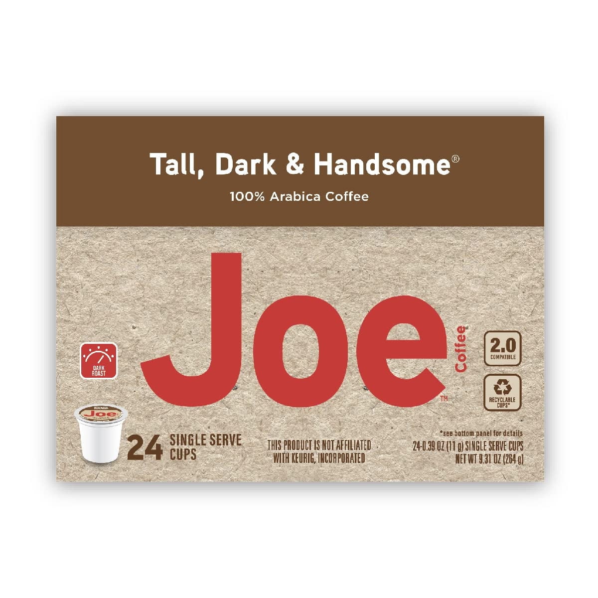 Joe Knows Coffee, Tall Dark and Handsome Coffee Pods, Single Serve