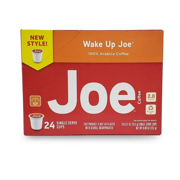 Joe Knows Coffee, Wake Up Joe Medium Roast 24 Single Serve Coffee